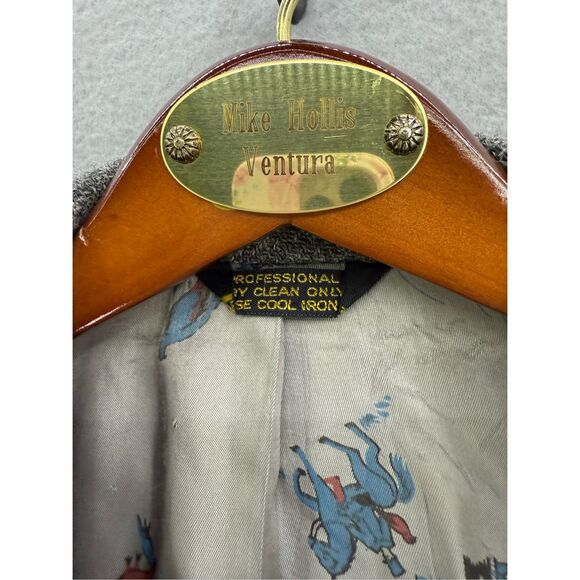 Vintage Harris Tweed Mens Gray Scottish Wool Handwoven Sport Coat Blazer Large - Picture 3 of 12